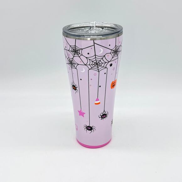 Swig Life 32oz Travel Tumbler Sweet & Spooky Pink Spider Bat Glow Halloween NEW - Picture 1 of 8